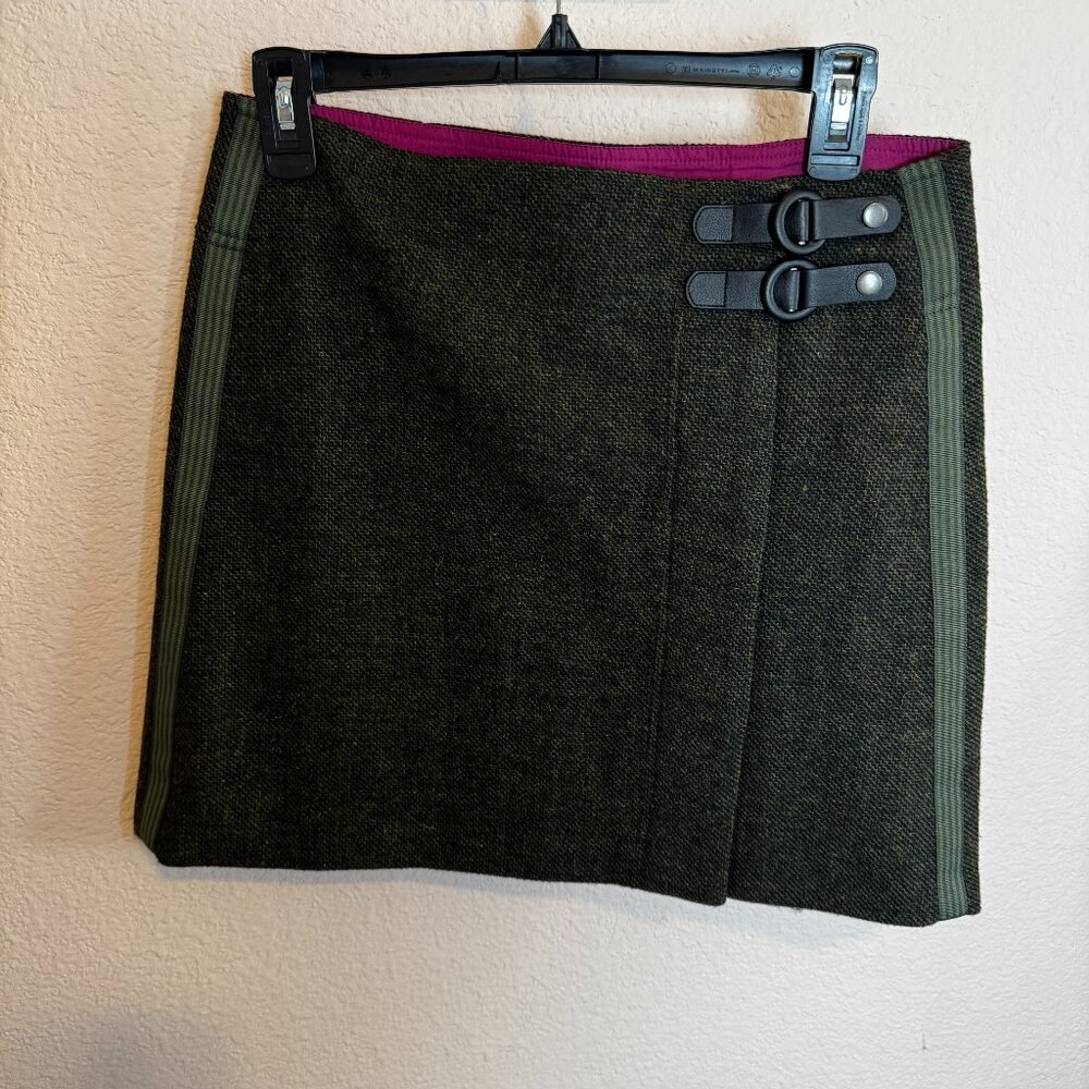 Prana Quincy Wool Blend Dark Olive Skirt - Small - Picture 1 of 9